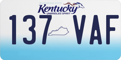 KY license plate 137VAF