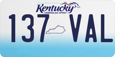 KY license plate 137VAL