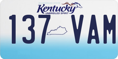 KY license plate 137VAM