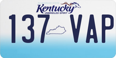 KY license plate 137VAP