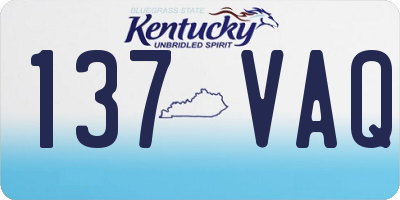 KY license plate 137VAQ