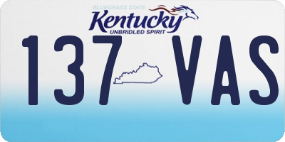 KY license plate 137VAS