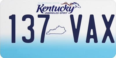 KY license plate 137VAX