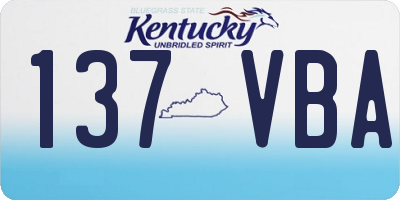 KY license plate 137VBA