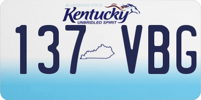 KY license plate 137VBG