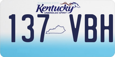 KY license plate 137VBH