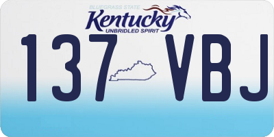 KY license plate 137VBJ