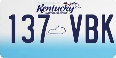 KY license plate 137VBK