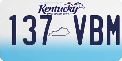 KY license plate 137VBM