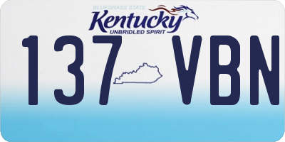 KY license plate 137VBN