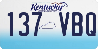 KY license plate 137VBQ