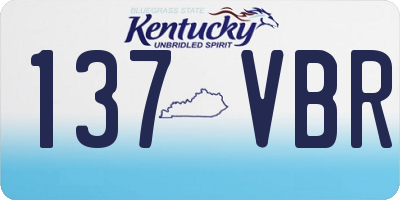 KY license plate 137VBR
