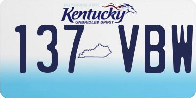 KY license plate 137VBW