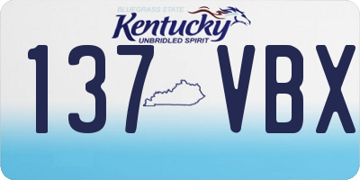 KY license plate 137VBX