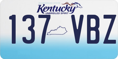 KY license plate 137VBZ