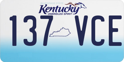 KY license plate 137VCE