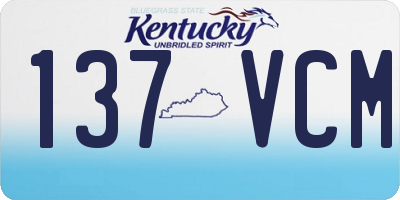 KY license plate 137VCM