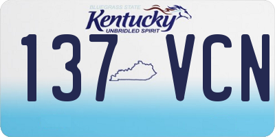 KY license plate 137VCN