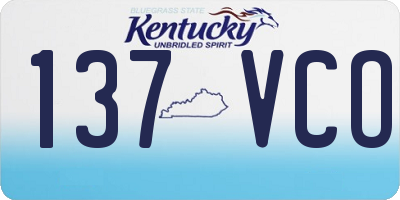 KY license plate 137VCO