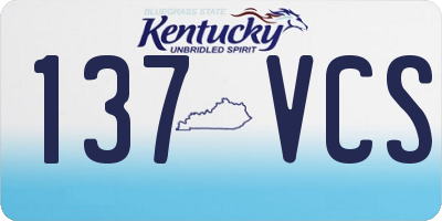 KY license plate 137VCS