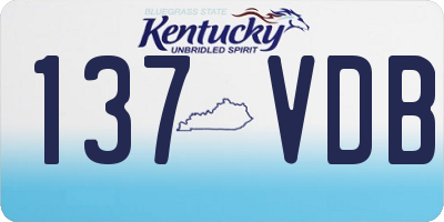KY license plate 137VDB