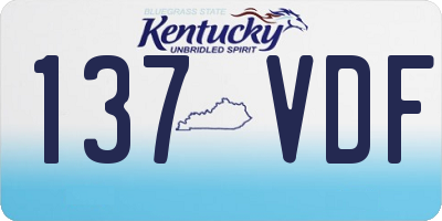 KY license plate 137VDF