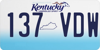 KY license plate 137VDW