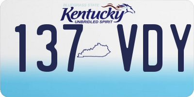 KY license plate 137VDY