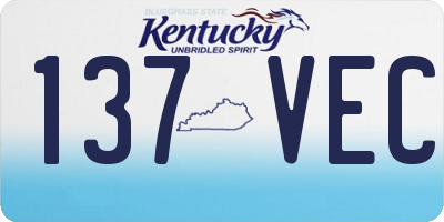 KY license plate 137VEC