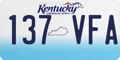 KY license plate 137VFA