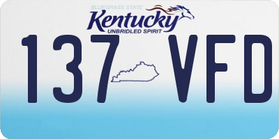 KY license plate 137VFD
