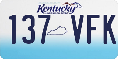 KY license plate 137VFK
