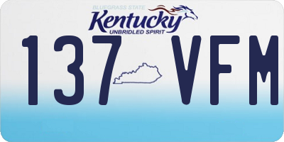 KY license plate 137VFM