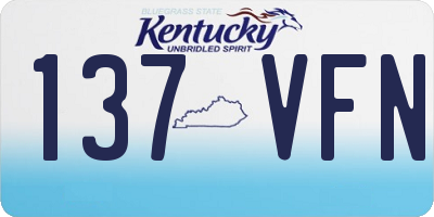 KY license plate 137VFN