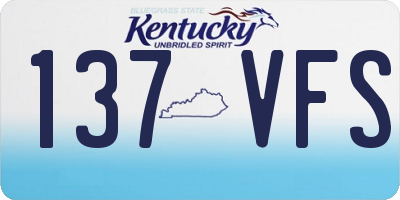 KY license plate 137VFS