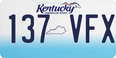 KY license plate 137VFX