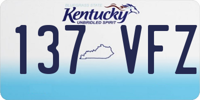 KY license plate 137VFZ