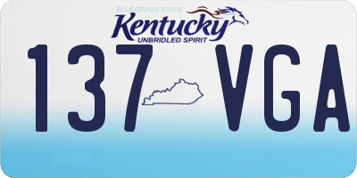 KY license plate 137VGA