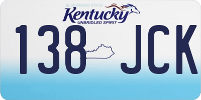 KY license plate 138JCK