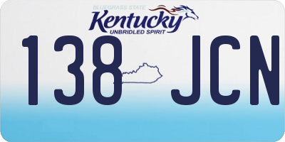 KY license plate 138JCN