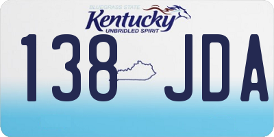 KY license plate 138JDA