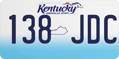 KY license plate 138JDC