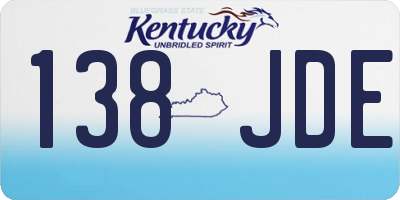 KY license plate 138JDE