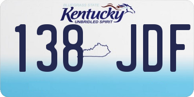 KY license plate 138JDF