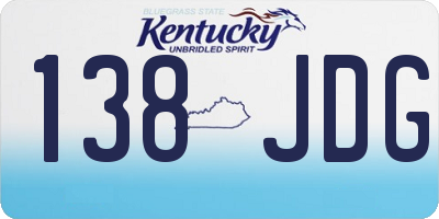 KY license plate 138JDG