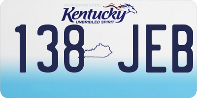 KY license plate 138JEB
