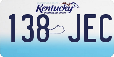 KY license plate 138JEC