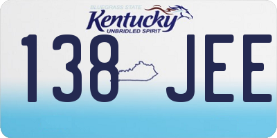 KY license plate 138JEE