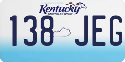 KY license plate 138JEG