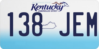KY license plate 138JEM